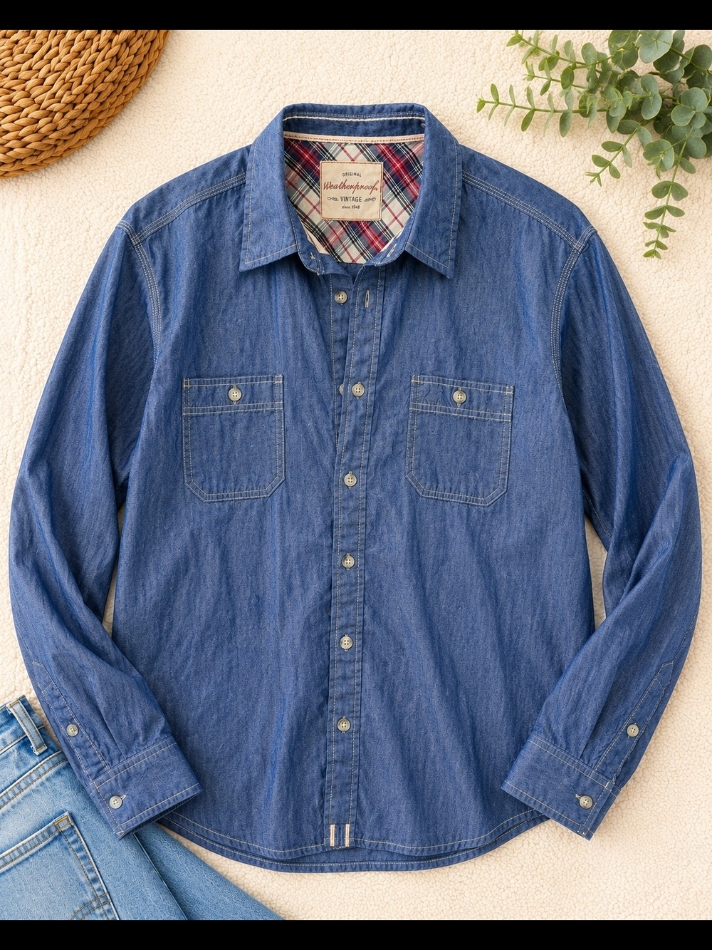 Weatherproof Vintage Chambray Button Shirt XL PTP 24"